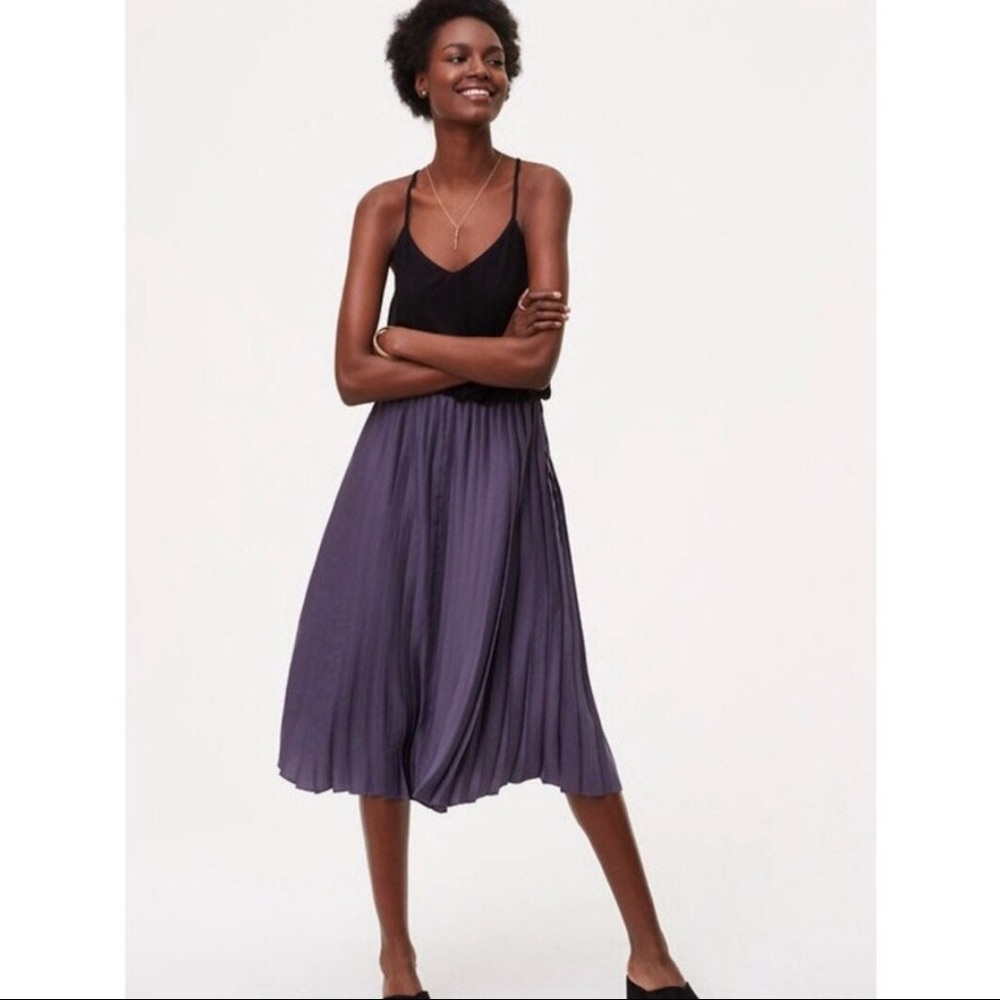 LOFT Pleated Midi Dress